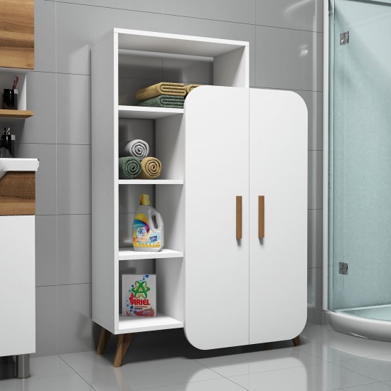 Βιβλιοθήκη Form - Χρώμα Λευκό - 90x32x132εκ Βιβλιοθήκη Form - Χρώμα Λευκό - 90x32x132εκ
