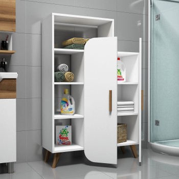 Βιβλιοθήκη Form - Χρώμα Λευκό - 90x32x132εκ