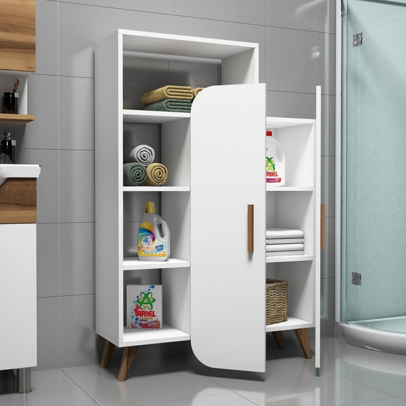 Βιβλιοθήκη Form - Χρώμα Λευκό - 90x32x132εκ