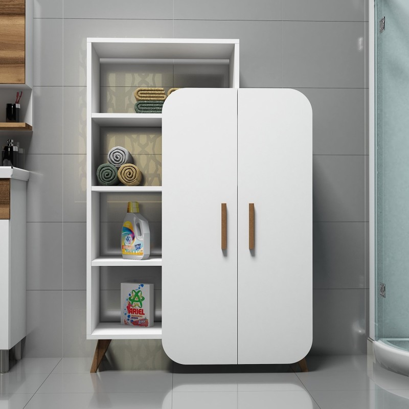 Βιβλιοθήκη Form - Χρώμα Λευκό - 90x32x132εκ