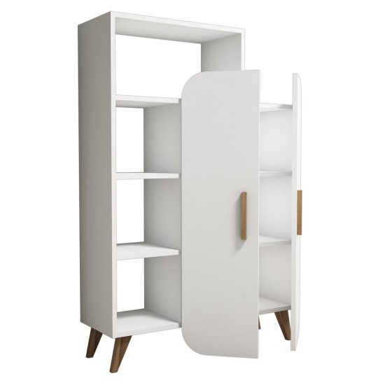 Βιβλιοθήκη Form - Χρώμα Λευκό - 90x32x132εκ Βιβλιοθήκη Form - Χρώμα Λευκό - 90x32x132εκ