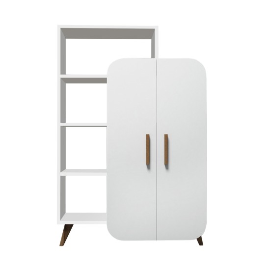 Βιβλιοθήκη Form - Χρώμα Λευκό - 90x32x132εκ Βιβλιοθήκη Form - Χρώμα Λευκό - 90x32x132εκ