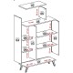 Βιβλιοθήκη Form - Χρώμα Καρυδί Λευκό - 90x32x132εκ