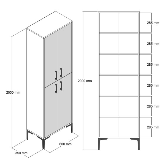 Hanah Home Multi Purpose Cabinet Berlin A - Walnut, Anthracite Walnut
Anthracite