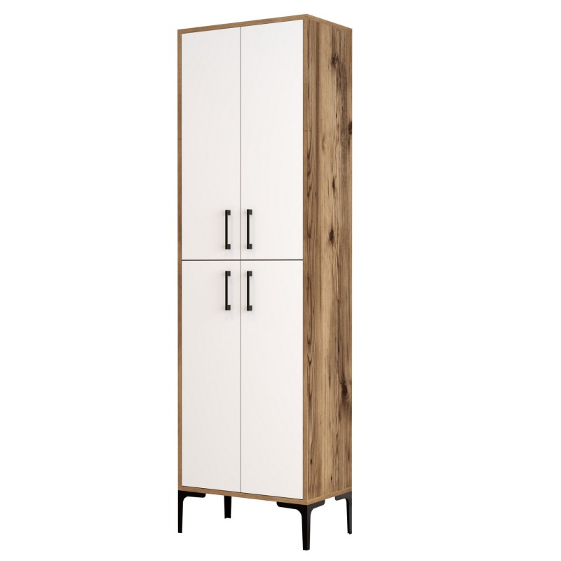 Shoe Cabinet Berlin A - Walnut, White Walnut
White