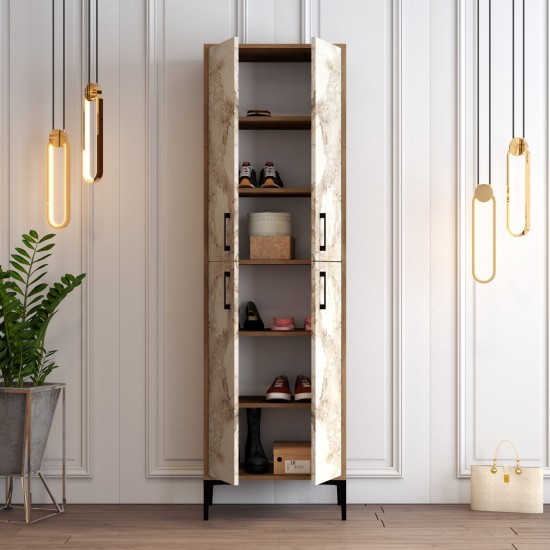 Shoe Cabinet Berlin A - Walnut, White Marble Walnut
White Shoe Cabinet Berlin A - Walnut, White Marble Walnut
White