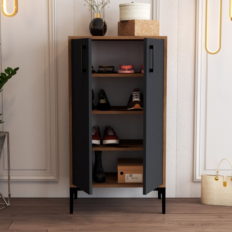 Shoe Cabinet Prag - Walnut, Anthracite Walnut
Anthracite
