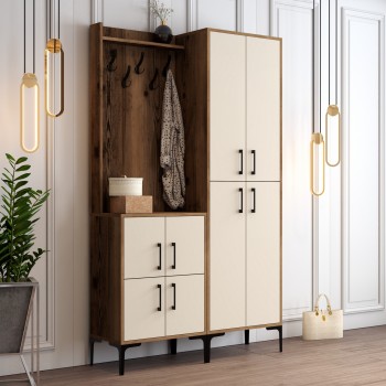 Hall Stand Berlin BA - Walnut, Cream Walnut
Cream