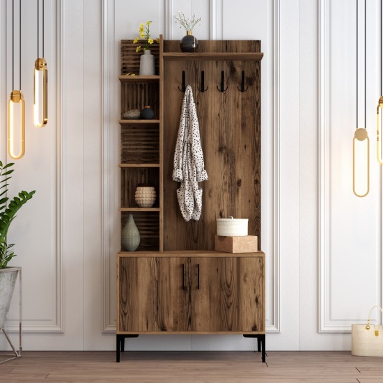 Hall Stand Viyana D - Walnut Walnut Hall Stand Viyana D - Walnut Walnut