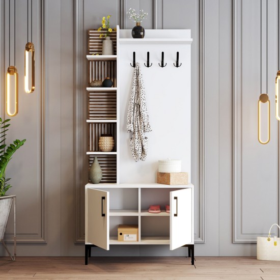 Hall Stand Viyana D - White White Hall Stand Viyana D - White White