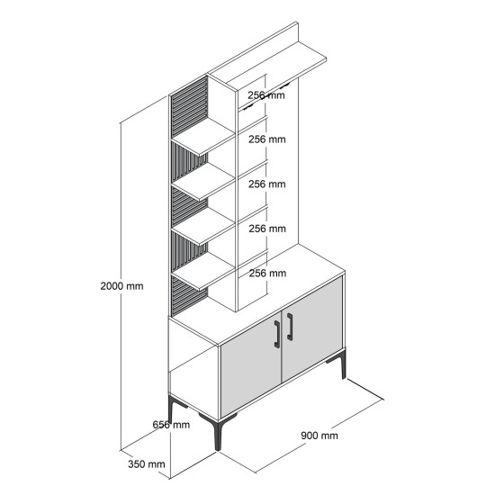Hall Stand Viyana D - White White Hall Stand Viyana D - White White