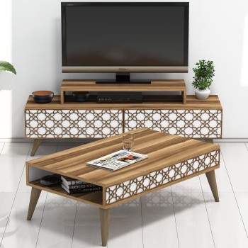 Living Room Furniture Set City - Walnut, White Walnut
White