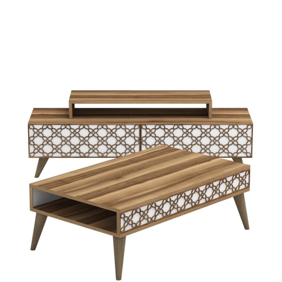 Living Room Furniture Set City - Walnut, White Walnut
White