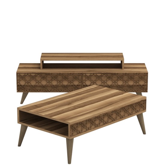 Living Room Furniture Set City - Walnut, Walnut Walnut Living Room Furniture Set City - Walnut, Walnut Walnut