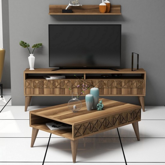 Living Room Furniture Set Line - Walnut Walnut Living Room Furniture Set Line - Walnut Walnut