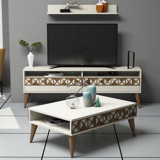 Living Room Furniture Set Line - Cream Cream Living Room Furniture Set Line - Cream Cream