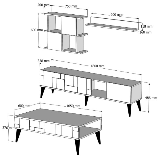 Living Room Furniture Set Madrid - Anthracite Walnut
Anthracite Living Room Furniture Set Madrid - Anthracite Walnut
Anthracite