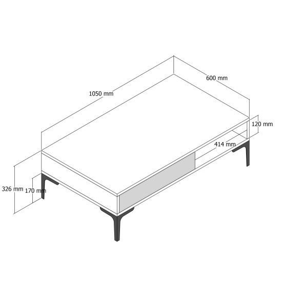 Coffee Table Istanbul - Walnut, White Walnut
White