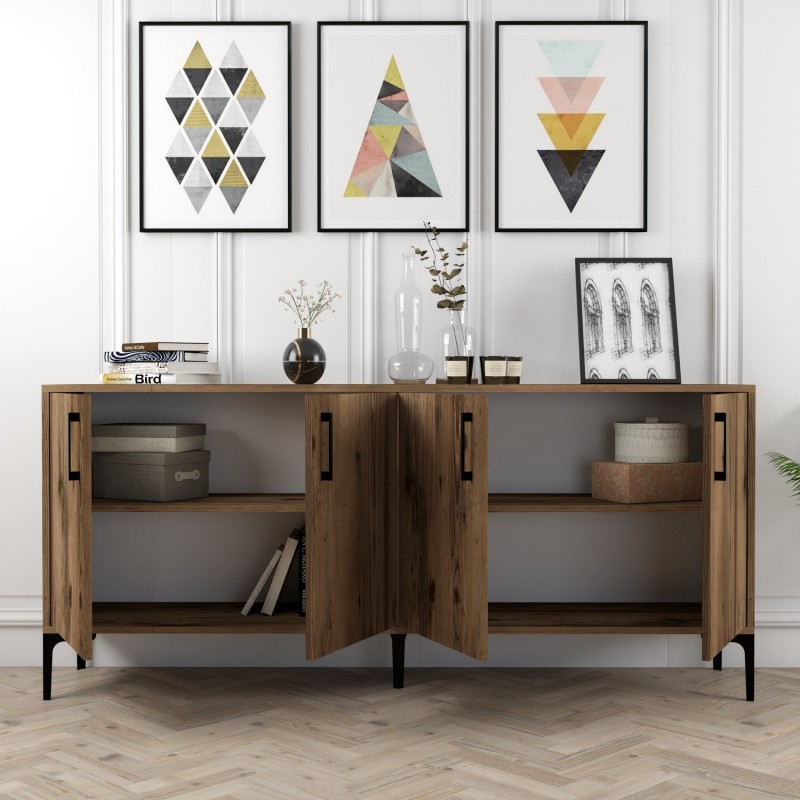 Μπουφές Kiev - Χρώμα Καρυδί - 180x35x78εκ