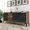 Console Venedik - Walnut, Black Marble Walnut
Black