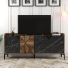 Console Venedik - Walnut, Black Marble Walnut
Black