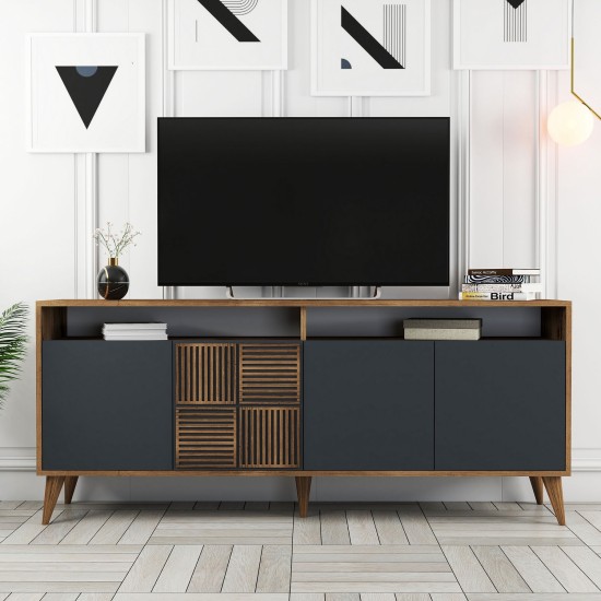 Μπουφές Milan 180x78.6x35cm - Καρυδί Ανθρακί
