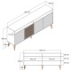 Μπουφές Milan 180x78.6x35cm - Καρυδί Ανθρακί