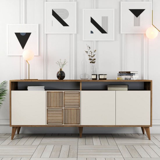 Μπουφές Milan 180x78.6x35cm - Καρυδί Κρεμ Μπουφές Milan 180x78.6x35cm - Καρυδί Κρεμ