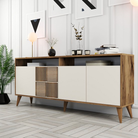 Μπουφές Milan 180x78.6x35cm - Καρυδί Κρεμ Μπουφές Milan 180x78.6x35cm - Καρυδί Κρεμ