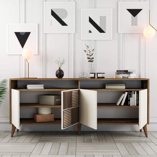 Μπουφές Milan 180x78.6x35cm - Καρυδί Κρεμ Μπουφές Milan 180x78.6x35cm - Καρυδί Κρεμ