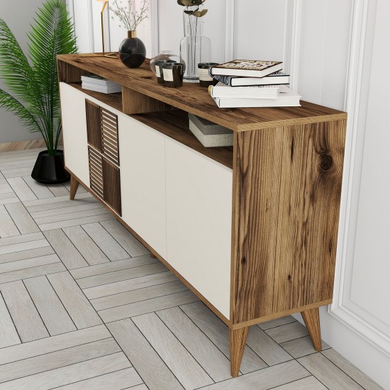 Μπουφές Milan 180x78.6x35cm - Καρυδί Κρεμ Μπουφές Milan 180x78.6x35cm - Καρυδί Κρεμ
