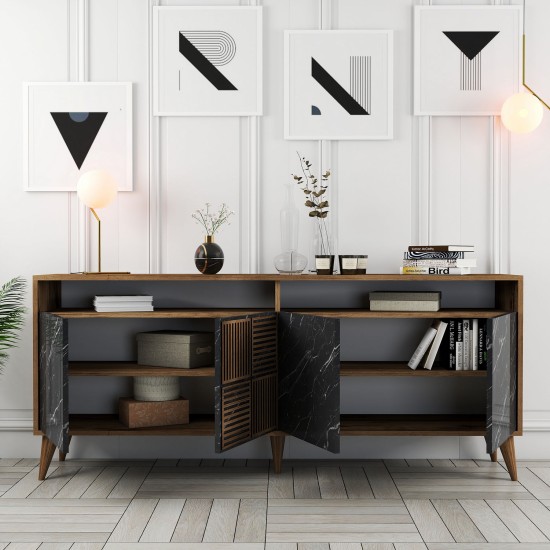 Console Milan - Walnut, Black Marble Walnut
Black Console Milan - Walnut, Black Marble Walnut
Black
