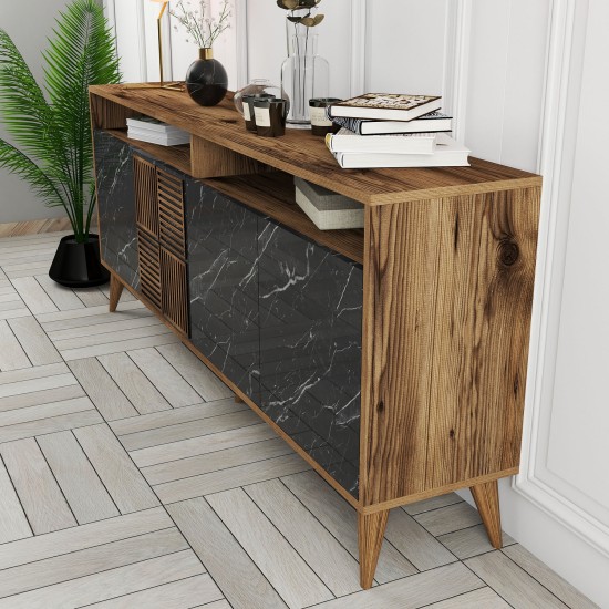Console Milan - Walnut, Black Marble Walnut
Black Console Milan - Walnut, Black Marble Walnut
Black