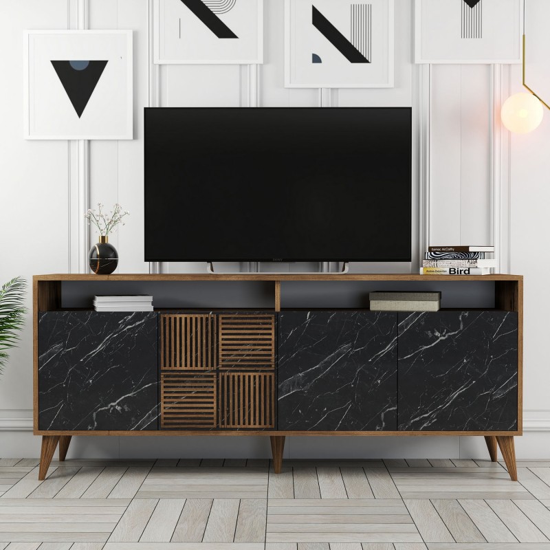 Console Milan - Walnut, Black Marble Walnut
Black