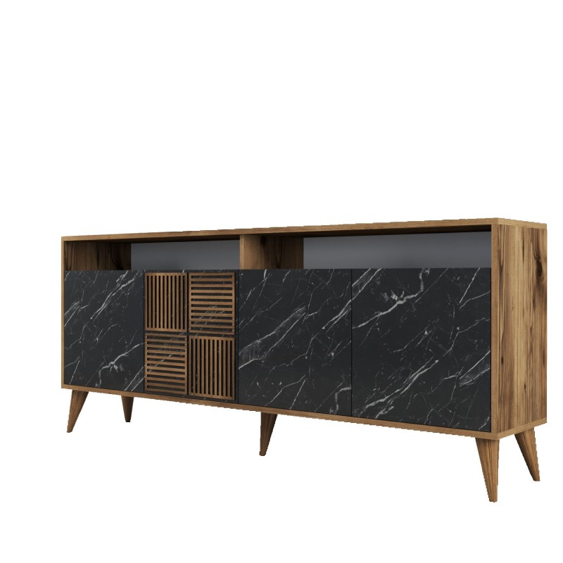 Console Milan - Walnut, Black Marble Walnut
Black