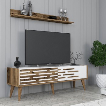 TV Unit Valensiya 140 - Walnut, White Walnut
White