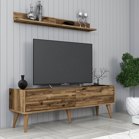 TV Unit Valensiya 140 - Walnut Walnut TV Unit Valensiya 140 - Walnut Walnut