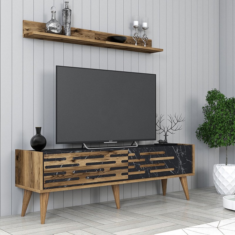 TV Unit Valensiya 140 - Walnut, Black, Marble Walnut
Black
Marble