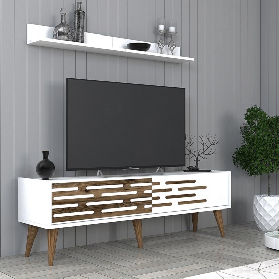 TV Unit Valensiya 140 - White White TV Unit Valensiya 140 - White White
