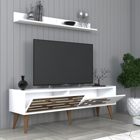 TV Unit Valensiya 140 - White White TV Unit Valensiya 140 - White White
