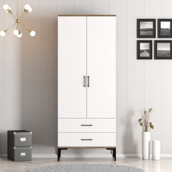 Wardrobe Kumsal T - Walnut, White Walnut
White