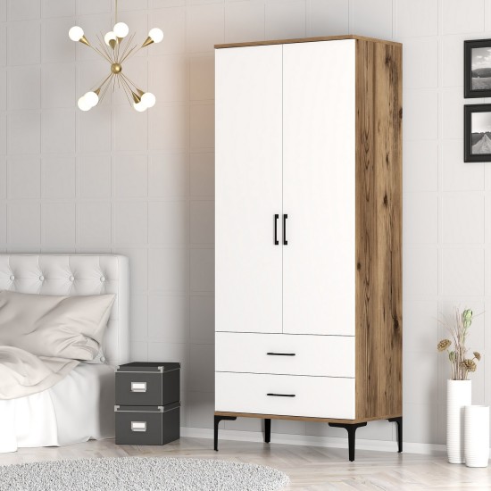 Wardrobe Kumsal T - Walnut, White Walnut
White