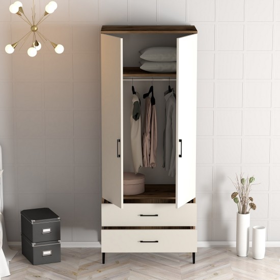 Wardrobe Kumsal T - Walnut, Cream Walnut
Cream
