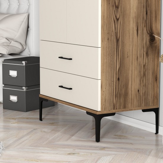 Wardrobe Kumsal T - Walnut, Cream Walnut
Cream