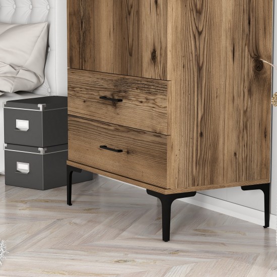 Wardrobe Kumsal T - Walnut Walnut Wardrobe Kumsal T - Walnut Walnut