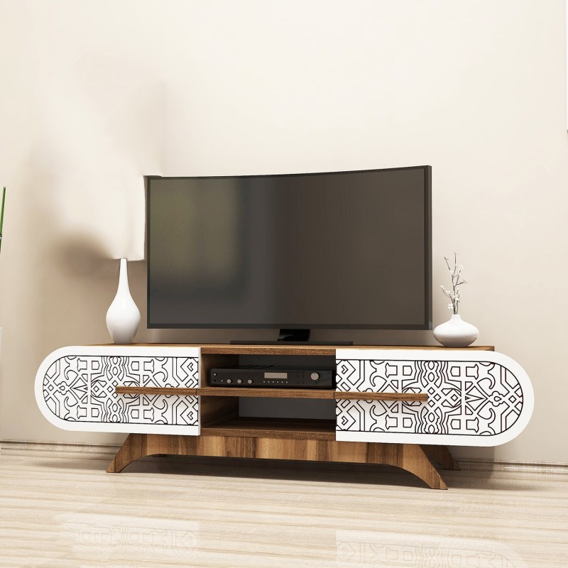 TV Stand Defne - Walnut White Walnut
White