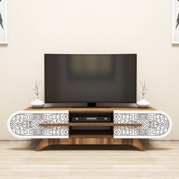 TV Stand Defne - Walnut White Walnut
White