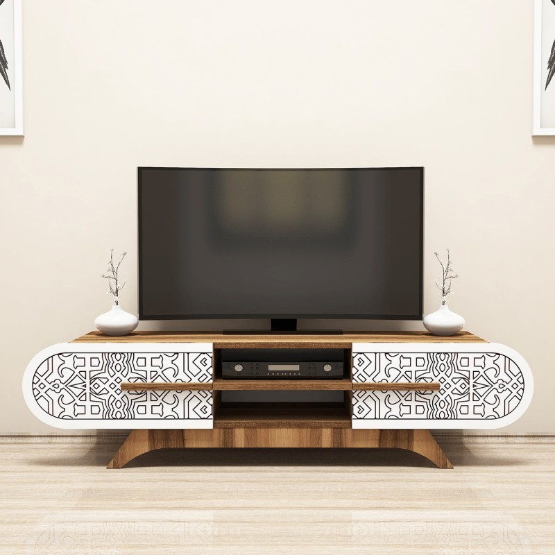 TV Stand Defne - Walnut White Walnut
White
