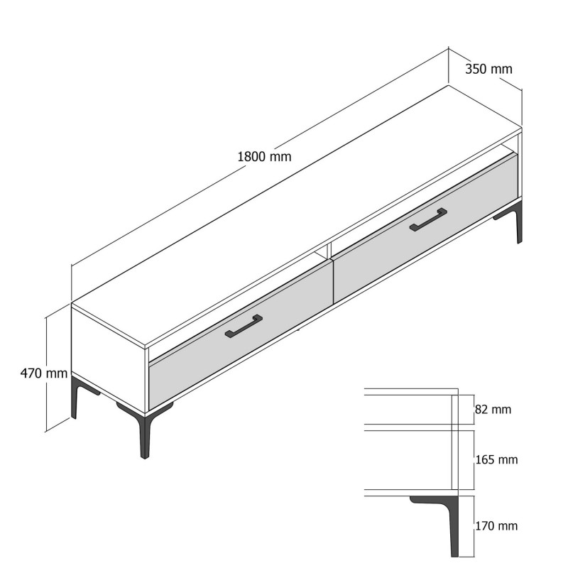 TV Unit Istanbul 2 - Walnut Anthracite Walnut
Anthracite
