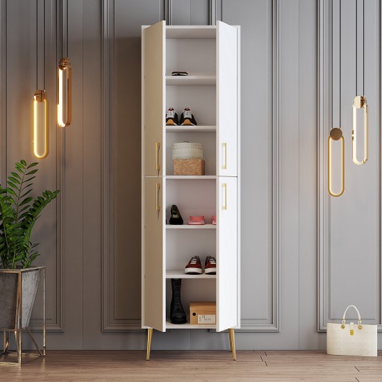 Shoe Cabinet Berlin A - White, Gold White
Gold Shoe Cabinet Berlin A - White, Gold White
Gold